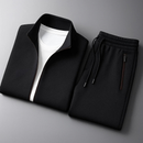 Men’s Black Two Piece Sportswear Tracksuit Set – Athletic Gym Outfit