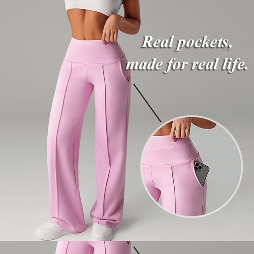 Women's Straight Leg Jogger Trousers – Casual Comfortable Everyday Pants