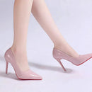 Womens Shiny Leather High Heel Stilettos – Elegant Evening Pumps
