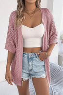 Women's Loose Fit Open-Front Short Sleeve Knitted Cardigan – Casual Layering Top