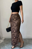 Mesh High Waist Split Casual Skirt