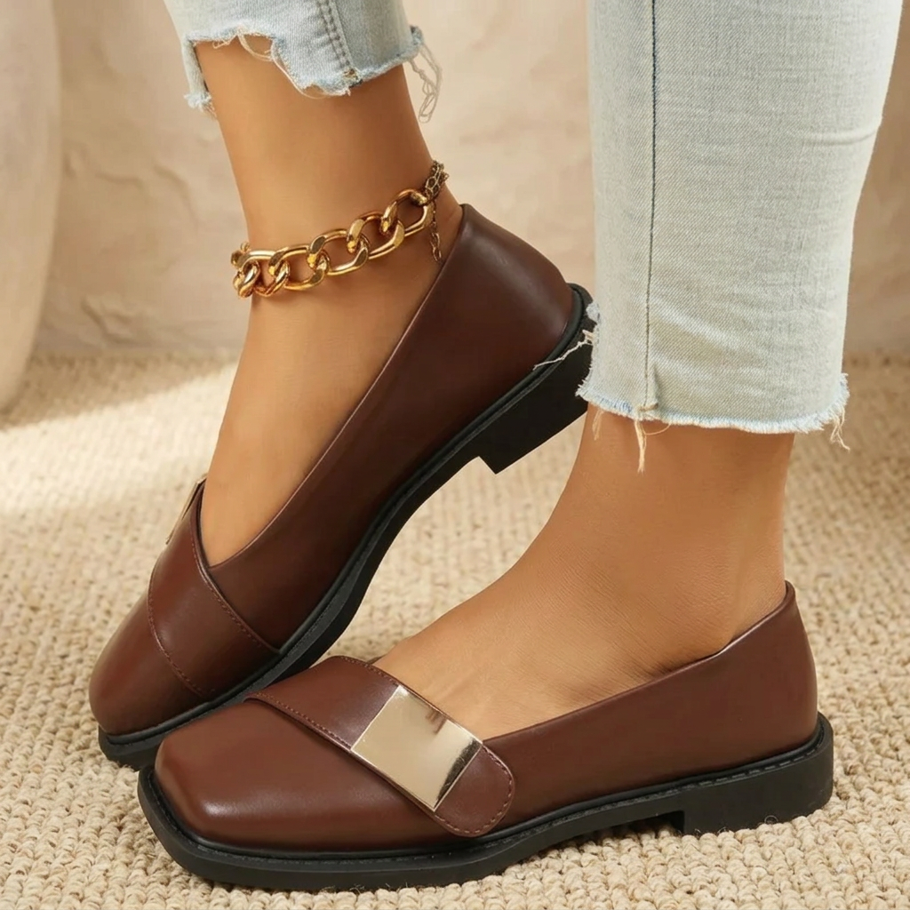 Women's Square Toe Slip-On Loafer Flats – Fashion Casual Shoes