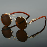 Retro Style Round Metal Frame Sunglasses