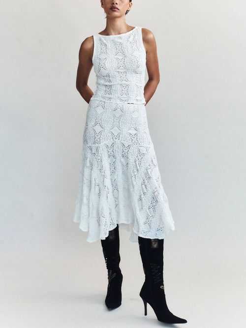 Women's Round Neck Short Vest & Skirt Two-Piece Set – Chic Summer Outfit