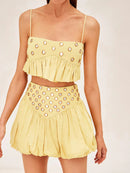 Women's Sequin Mirror Skirt Set – Sparkling Party Two Piece Outfit