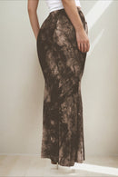 Retro Printed Chic Slim Long Skirt