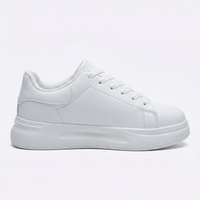 Women's White Textile Lace-Up Sneakers – Orthopedic Casual Comfort Trainers