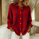 Women’s Loose Fit Buttoned Knit Cardigan - Stylish Check Pattern Design