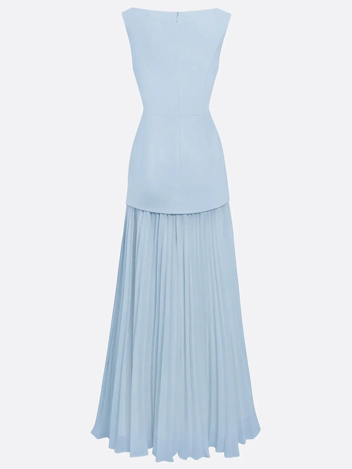 Women's Sleeveless Maxi Dress with Flowing Pleats – Elegant Bridesmaid Gown