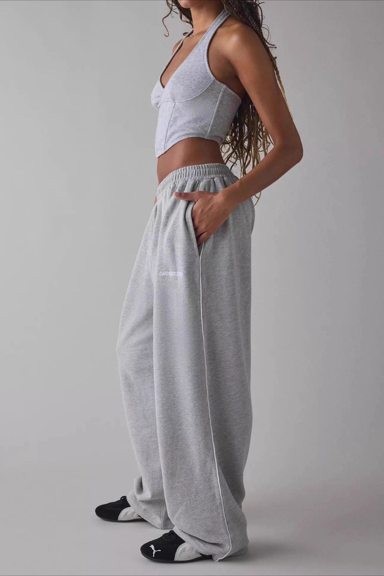 Women's Long Embroidered Relaxed Knit Pants – Effortless Chic Comfort
