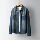 Men's Vintage-Style Loose-Fit Denim Overshirt – Classic Casual Layering