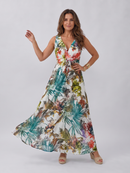 Zake | Sleeveless Empire Waist Midi Dress