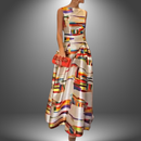 Women’s Multicolor Pleated Maxi Dress - Sleeveless Gown