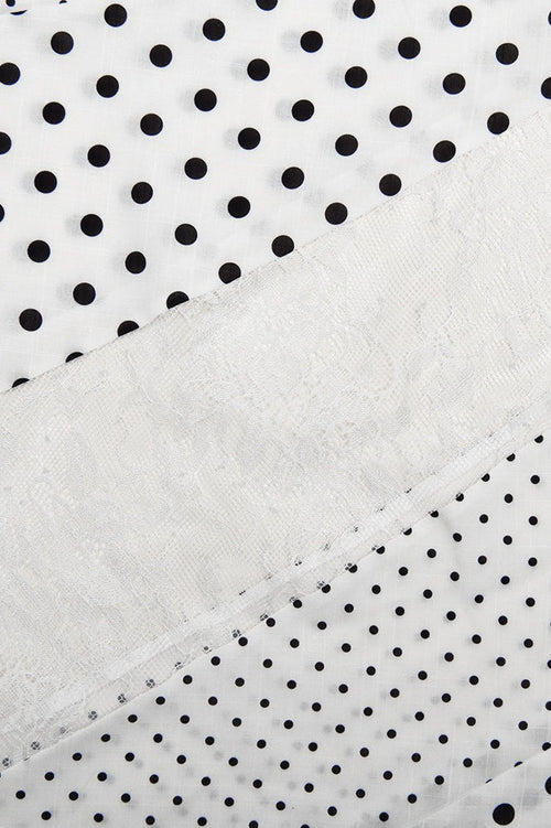 Sheer Polka Dot Asymmetrical Skirt