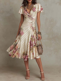 Alba: Elegant Floral Midi Dress for Special Occasions