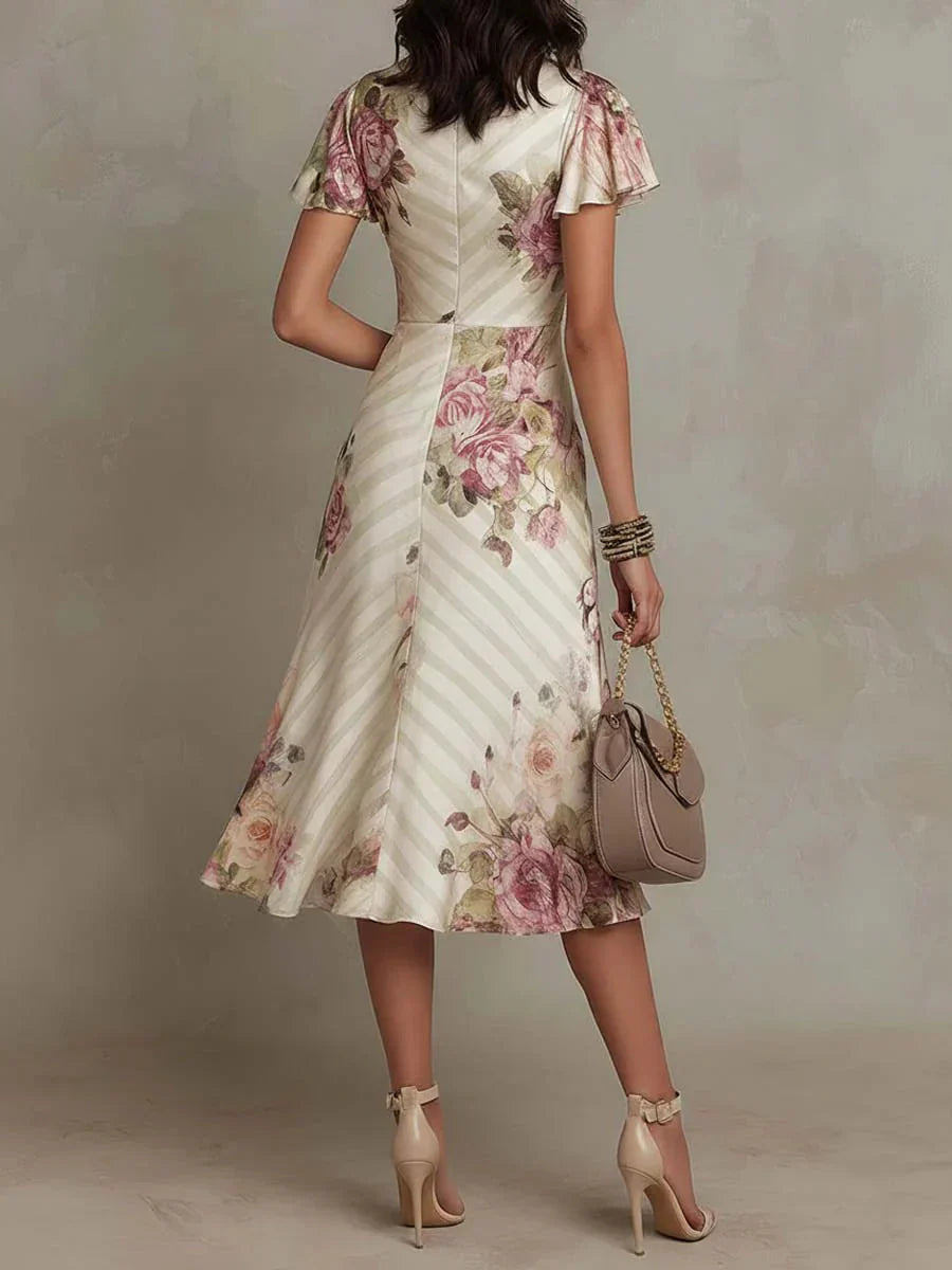 Alba: Elegant Floral Midi Dress for Special Occasions 2