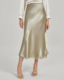 Women's Long Silk Skirt – Flattering A-Line Flow with Elastic Waist
