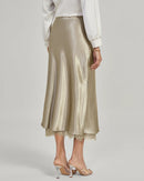 Women's Long Silk Skirt – Flattering A-Line Flow with Elastic Waist