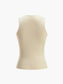Women's Sleeveless Bodycon Ribbed Knit Tank Top – Slim Fit Summer Top