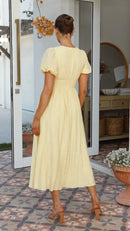Summer Midi Dress with V-Neck