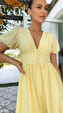 Summer Midi Dress with V-Neck
