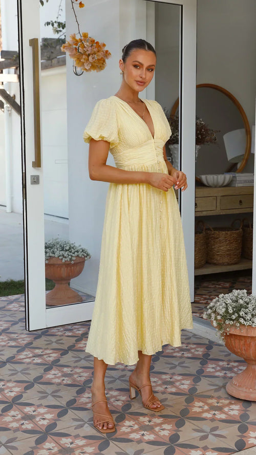 Summer Midi Dress with V-Neck