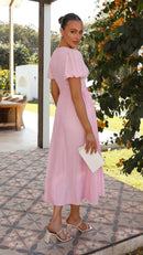 Summer Midi Dress with V-Neck