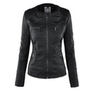 Womens Weatherproof Leather Jacket With Hood – Waterproof Stylish Coat