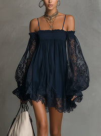Camille Off-the-Shoulder Lace Mini Dress: Effortless Summer Chic