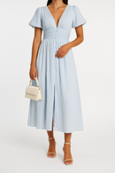Women's Elegant Button-Front Flowy Maxi Dress – Chic Summer Gown
