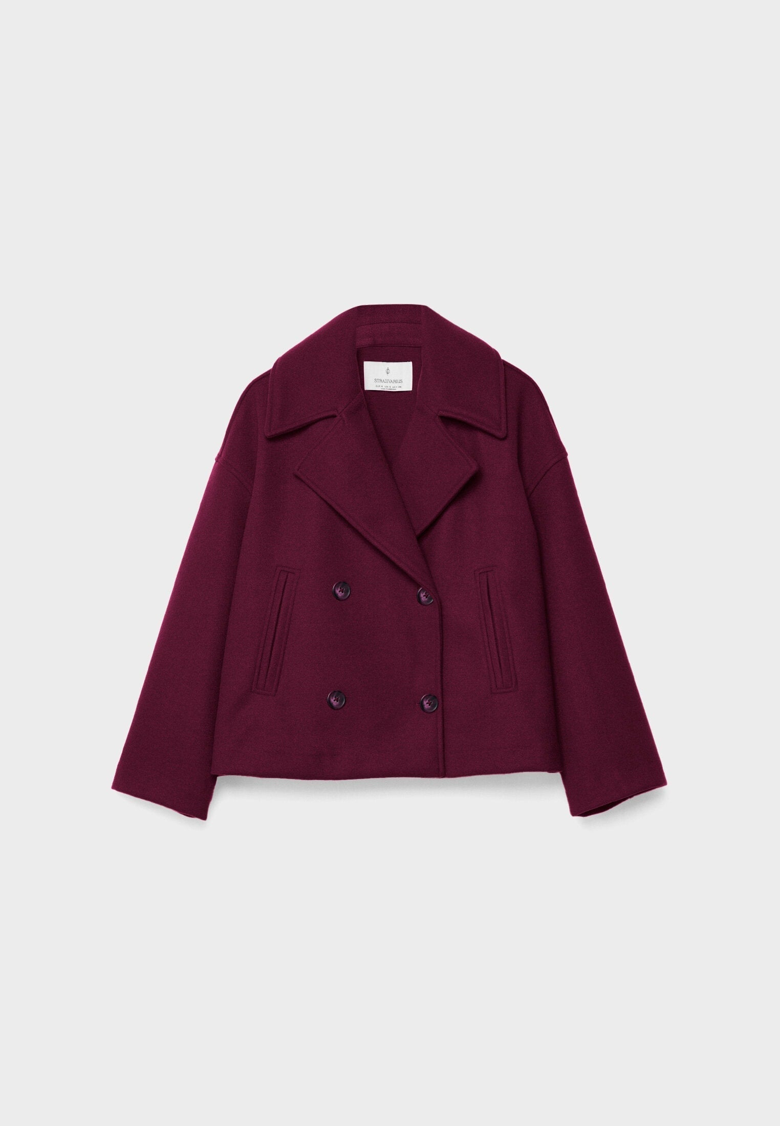 Chic Cropped Double-Breasted Jacket in Luxurious Wool Blend for Elegant Style 10