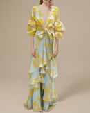 Chic Printed Chiffon Maxi Dress: Effortless Style for Summer Events 0