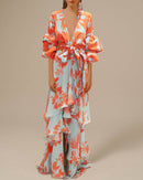 Chic Printed Chiffon Maxi Dress: Effortless Style for Summer Events 1