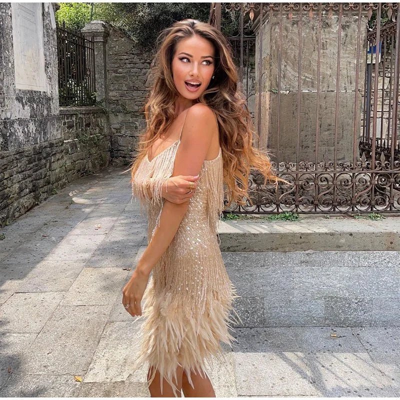 Chic White Spaghetti Strap Mini Dress: Dazzling Style for Parties 4