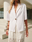 Cotton Linen Short Sleeve Blouse for Women – Breathable and Stylish Casual Top 5
