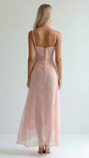 Floral Jacquard Lace Maxi Dress