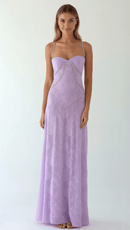 Floral Jacquard Lace Maxi Dress