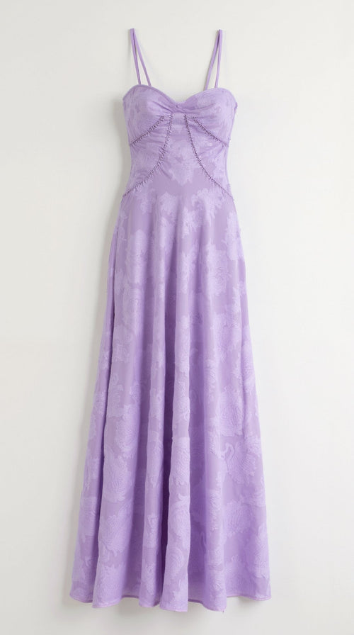 Floral Jacquard Lace Maxi Dress