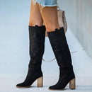 Dames Boots Gray Block Heel 4