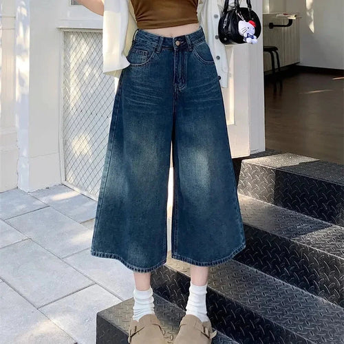 Dames Cropped Wide Leg Jeans 1