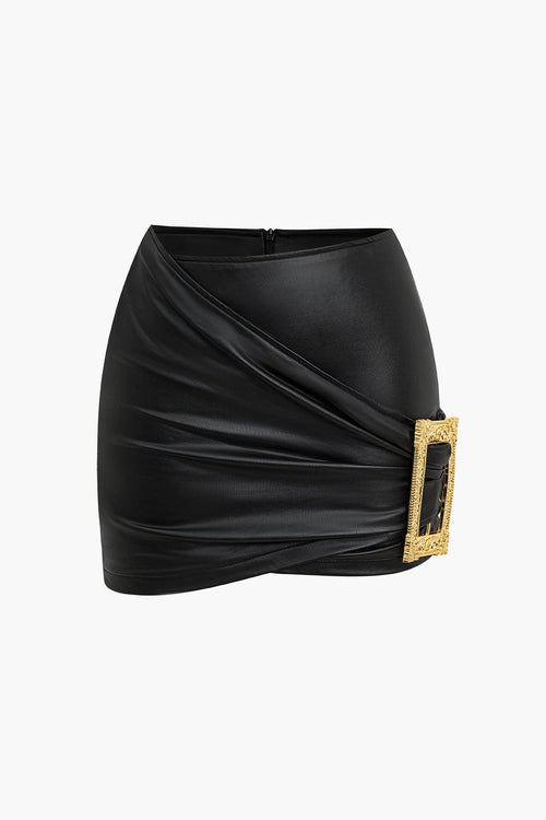 Dames Faux Leather Miniskirt 0