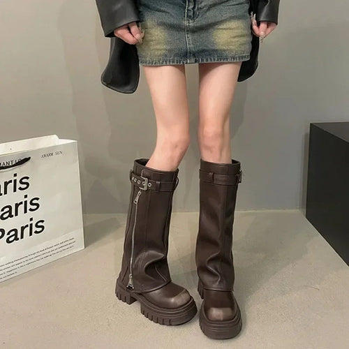 Dames Knee-High Platform Stiefels 6