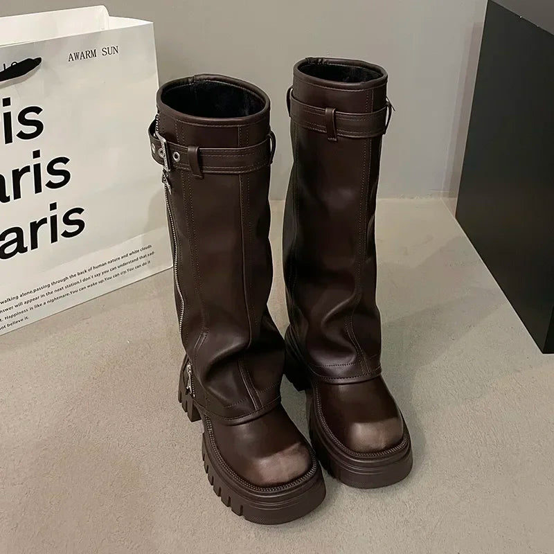 Dames Knee-High Platform Stiefels 7