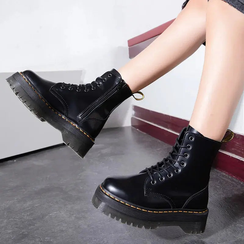 Dames Leather Platform Boots 4
