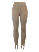 Dames Ribbed Mid-Waist Leggings 4