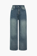 Dames Vintage Button Fly Jeans 0