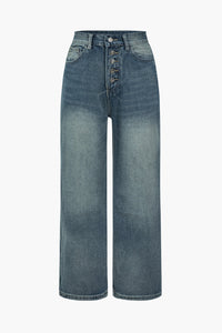Women Vintage Button Fly Jeans