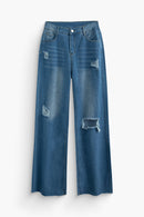 Dames Vintage Hoge Waist Jeans 0