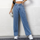 Dames Wide Leg Jeans High Waist 0