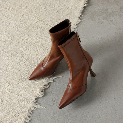 Anna & Rose | Amara | Genuine Leather Heel Boots